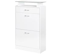 Organizer per scarpe HOMCOM con ripiano in vetro a 3 cassetti carico 50 kg