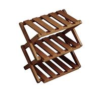 Organizer per scarpe in legno - Scaffale a 3 livelli, organizer allungabile con ripiani regolabili, unità pieghevole con materiale durevole, mobili per la casa, scarpiera per studio, Noce scuro, Se