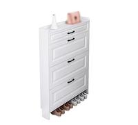 Organizer per scarpe nascosto, soluzione salvaspazio dal design sottile, per soggiorno, autoportante, con sportello ribaltabile, organizza facilmente le scarpe e mantiene la stanza in ordine