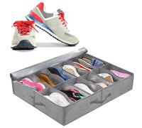 Organizer Per Scarpe Sotto Il Letto, Organizzatore Scarpe Sottoletto Con Coperchio Trasparente, Contenitore Per Scarpe Sotto Il Letto Con 12 Scomparti, Sottoletto Per Riporre Scarpe Con Manici