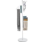 Organizer per sciarpe in metallo da 170,2 cm, supporto Hijab con gancio per cintura e pantaloni, porta asciugamani per armadio, espositore per sciarpe a spirale per negozio di casa, nero