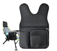 Organizer per sedia da campeggio, tasca laterale resistente, borsa portaoggetti resistente all'usura | borsa multiuso nera, porta attrezzi resistente, portautensili multifunzione per avventure