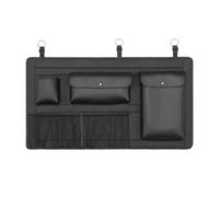 Organizer per sedile posteriore del bagagliaio dell'auto, in pelle, con cinghie regolabili, tasche a rete per bottiglie da viaggio (nero-a)