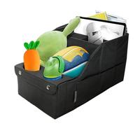 Organizer per seggiolino auto - Compartimento Mullti - Cuscinetto posteriore | 2 portabicchieri integrati, tasche a maglia e 2 tasche laterali, accessori per il viaggio, design durevole in tessuto