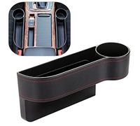 Organizer per seggiolino auto tra sedile anteriore e scatola portaoggetti, console in pelle PU di alta qualità con portabicchieri, tasca per interni essenziali (per lato passeggero)