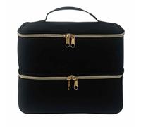 Organizer per smalti, organizer per unghie, organizer per unghie, grande organizer per smalto con cerniera, organizer portatile per strumenti per manicure, borsa per cosmetici divisa per unghie, Nero