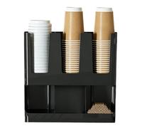 Organizer per stazioni da caffè a 6 scomparti, supporto per cialde da appoggio, supporto per tazze da caffè, multi slot, per pacchetti di tè, condimenti, sciroppo, dispensa da cucina