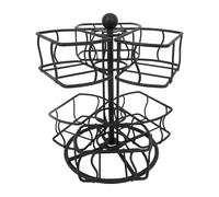 Organizer per stazioni da tè, carosello per bustine di tè, 2 ripiani, girevole a 6 scomparti, contenitore per bustine di tè e zucchero, contenitore da bancone per casa, ufficio, cucina, dispensa