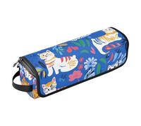 Organizer per strumenti per capelli 2 in 1 con cuscinetto resistente al calore, impermeabile, custodia da viaggio per Straigheners, ferro arricciacapelli, asciugacapelli, gatti chic a pelo corto, blu