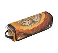 Organizer per strumenti per capelli 2 in 1 con tappetino in ferro grande capacità organizer per strumenti per capelli per ferro arricciacapelli piastra asciugatrice piatta gatto zucca gattino borsa da