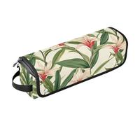Organizer per strumenti per capelli 2 in 1, con tappetino resistente al calore, antipolvere, borsa da viaggio per piastre, piastre, arricciacapelli, gigli, fiori estivi, organizer portatile
