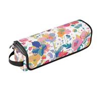 Organizer per strumenti per capelli 2 in 1 con tappetino resistente al calore, borsa organizer per strumenti per capelli, per raddrizzatori, arricciacapelli, asciugacapelli, fiori primaverili e