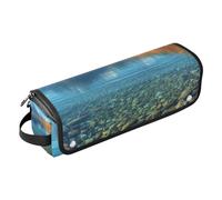 Organizer per strumenti per capelli 2 in 1 con tappetino resistente al calore, custodia portatile per ferri da stiro, piastre, ferro arricciacapelli, bellezza del safari sulle montagne del lago