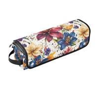 Organizer per strumenti per capelli 2 in 1 con tappetino resistente al calore, grande capacità, organizer per capelli per ferro arricciacapelli, asciugacapelli piatto, fiori primaverili, giglio