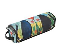 Organizer per strumenti per capelli 2 in 1 con tappetino rimovibile resistente al calore per strumenti per capelli, borsa portaoggetti per Straigheners Curling Iron Dryer Bohemian Cats Cute Blossom