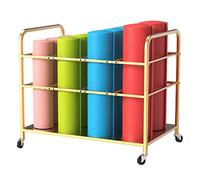 Organizer per tappetino da yoga con rotelle, carrello mobile in schiuma, può contenere oltre 12 cuscinetti, struttura in ferro resistente per attrezzature da allenamento in palestra a casa