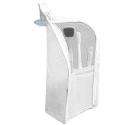 Organizer per trucchi, 22 x 13 cm, contenitore trasparente da bagno, porta spazzolino da denti, contenitore compatto per la gestione dell'igiene per hotel, campeggio, posto di lavoro, bianco, 22x13cm