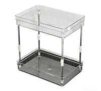 Organizer per trucchi a strati per bancone del bagno, con pratico layout per riporre articoli da toeletta, prodotti per la cura della pelle e cosmetici in ordine (2 ripiani trasparenti)