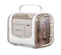 Organizer per trucchi con cassetti - Scatola portatile per gioielli e cosmetici, grande impermeabile a prova di polvere per trucchi e gioielli