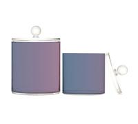 Organizer per trucchi in plastica trasparente sfumata blu rosa con coperchio, piccoli contenitori decorativi per accessori essenziali, per filo interdentale, graffette, confezione da 2
