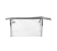 Organizer per trucchi trasparente con cerniera, impermeabile, astuccio per cosmetici portatile, con cerniera, argento, Consulte la descripción, Vedere la descrizione