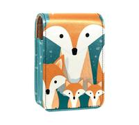 Organizer per trucco,custodia per rossetto per trucco per mini borsa da viaggio esterna,animale carino famiglia volpe