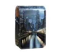 Organizer per trucco,custodia per rossetto per trucco per mini borsa da viaggio esterna,architettura città caduta luna