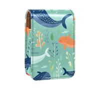 Organizer per trucco,custodia per rossetto per trucco per mini borsa da viaggio esterna,balene dell'onda del mare carine