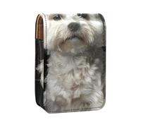 Organizer per trucco,custodia per rossetto per trucco per mini borsa da viaggio esterna,Cane bianco carino Bichon Frise