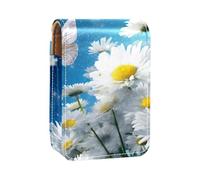 Organizer per trucco,custodia per rossetto per trucco per mini borsa da viaggio esterna,Fiore di farfalla margherita bianca
