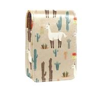 Organizer per trucco,custodia per rossetto per trucco per mini borsa da viaggio esterna,i lama dei cartoni animati piantano fiori