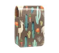 Organizer per trucco,custodia per rossetto per trucco per mini borsa da viaggio esterna,i lama dei cartoni animati piantano fiori