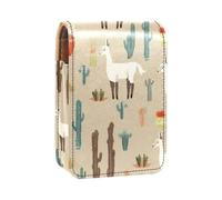 Organizer per trucco,custodia per rossetto per trucco per mini borsa da viaggio esterna,i lama dei cartoni animati piantano fiori