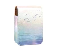 Organizer per trucco,custodia per rossetto per trucco per mini borsa da viaggio esterna,Il gabbiano bianco si rannuvola l'oceano