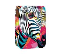 Organizer per trucco,custodia per rossetto per trucco per mini borsa da viaggio esterna,Illustrazione di arte di struttura della zebra animale