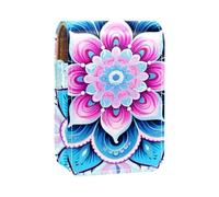 Organizer per trucco,custodia per rossetto per trucco per mini borsa da viaggio esterna,mandala paisley dell'onda del fiore blu