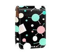 Organizer per trucco,custodia per rossetto per trucco per mini borsa da viaggio esterna,Motivo a punti onda bianco nero