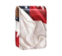 Organizer per trucco,custodia per rossetto per trucco per mini borsa da viaggio esterna,Onda della bandiera degli Stati Uniti canadesi