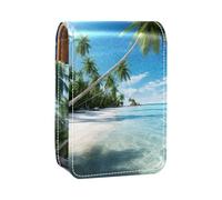 Organizer per trucco,custodia per rossetto per trucco per mini borsa da viaggio esterna,Paesaggio tropicale vista sulla spiaggia