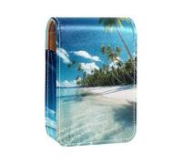 Organizer per trucco,custodia per rossetto per trucco per mini borsa da viaggio esterna,Paesaggio tropicale vista sulla spiaggia