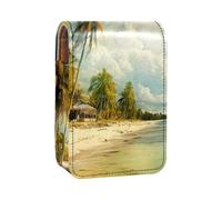 Organizer per trucco,custodia per rossetto per trucco per mini borsa da viaggio esterna,spiaggia mare vista cielo tropicale