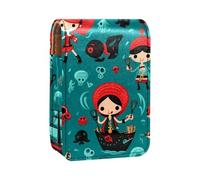 Organizer per trucco,custodia per rossetto per trucco per mini borsa da viaggio esterna,tema dell'oceano dei pirati dei cartoni animati
