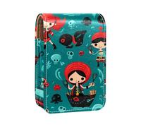 Organizer per trucco,custodia per rossetto per trucco per mini borsa da viaggio esterna,tema dell'oceano dei pirati dei cartoni animati