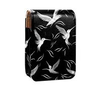 Organizer per trucco,custodia per rossetto per trucco per mini borsa da viaggio esterna,uccelli sagome bianche nere