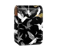 Organizer per trucco,custodia per rossetto per trucco per mini borsa da viaggio esterna,uccelli sagome bianche nere
