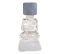Organizer per trucco da viaggio con gancio da appendere, borsa per il trucco con specchio a schermo completo, custodia portatile per treno di trucco da viaggio, bianco, Casual