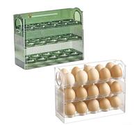 Organizer per uova con apertura a scatto per porta laterale del frigorifero, per supportare il recupero rapido e le abitudini strutturate di conservazione della cucina (verde)
