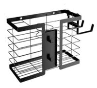 Organizer per utensili per capelli 3 in 1 Supporto per asciugatrice in metallo Supporto da parete per ferro piatto Curling Piastra per la cura Strumenti per lo styling Stoccaggio Bagno Piano di lavoro