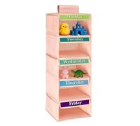Organizer per vestiti per bambini, a cinque livelli, dal lunedì al venerdì, organizer per vestiti | per camera dei bambini, aule, dormitori, casa, armadio, porta per bambine e ragazze