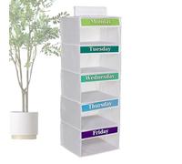 Organizer per vestiti per bambini, con 5 ripiani, organizer per vestiti per le giornate scolastiche, per la camera dei bambini, casa, armadio, porta, scuola, aula dormitorio, adolescenti